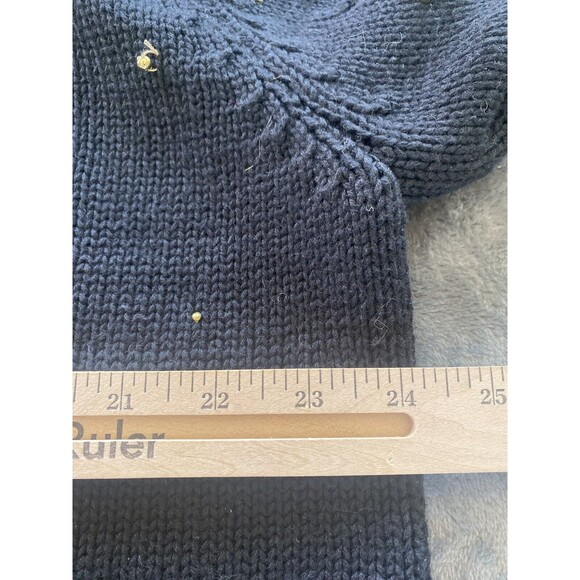 Christopher Radko Sweater Womens  1x Black Embellished Tree Christmas Beaded - Picture 8 of 9